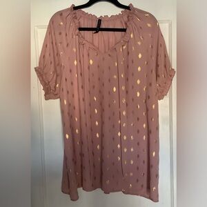Pink and Gold Women's Top